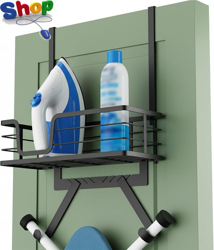 Over door ironing board hanger - over,